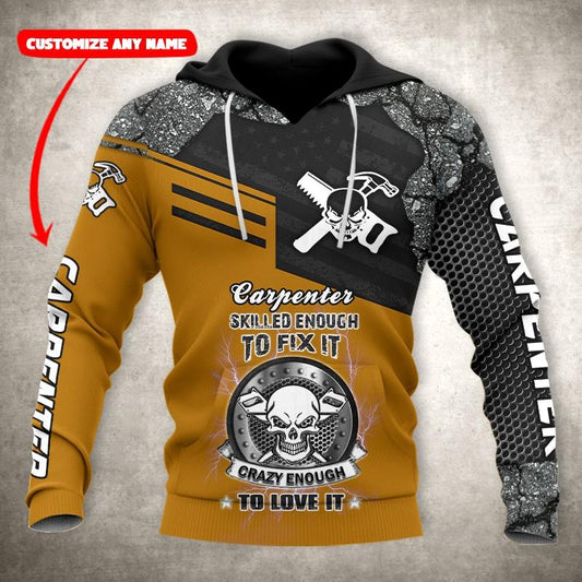 Premium Carpenter Custom Name 3D All Over Printed Unisex Shirts