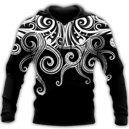 Premium Unisex Hoodie Polynesian Octopus Tattoo ML