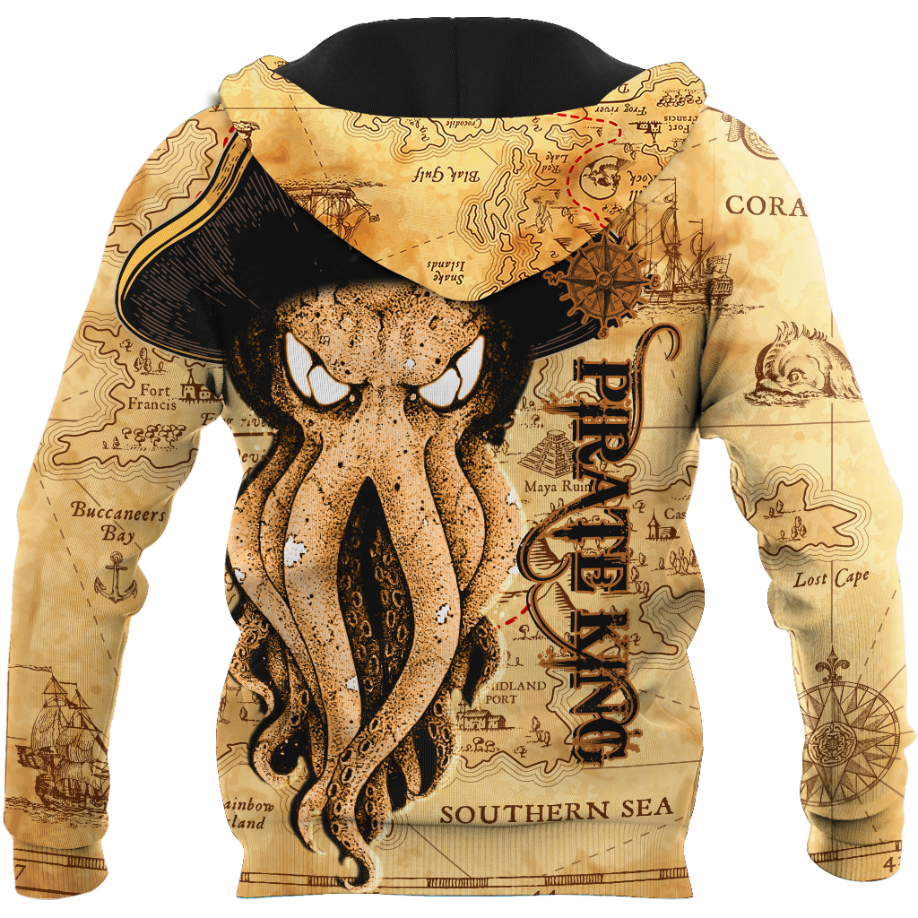 Premium Unisex Hoodie Octopus Pirate King ML