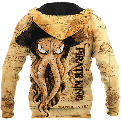 Premium Unisex Hoodie Octopus Pirate King ML
