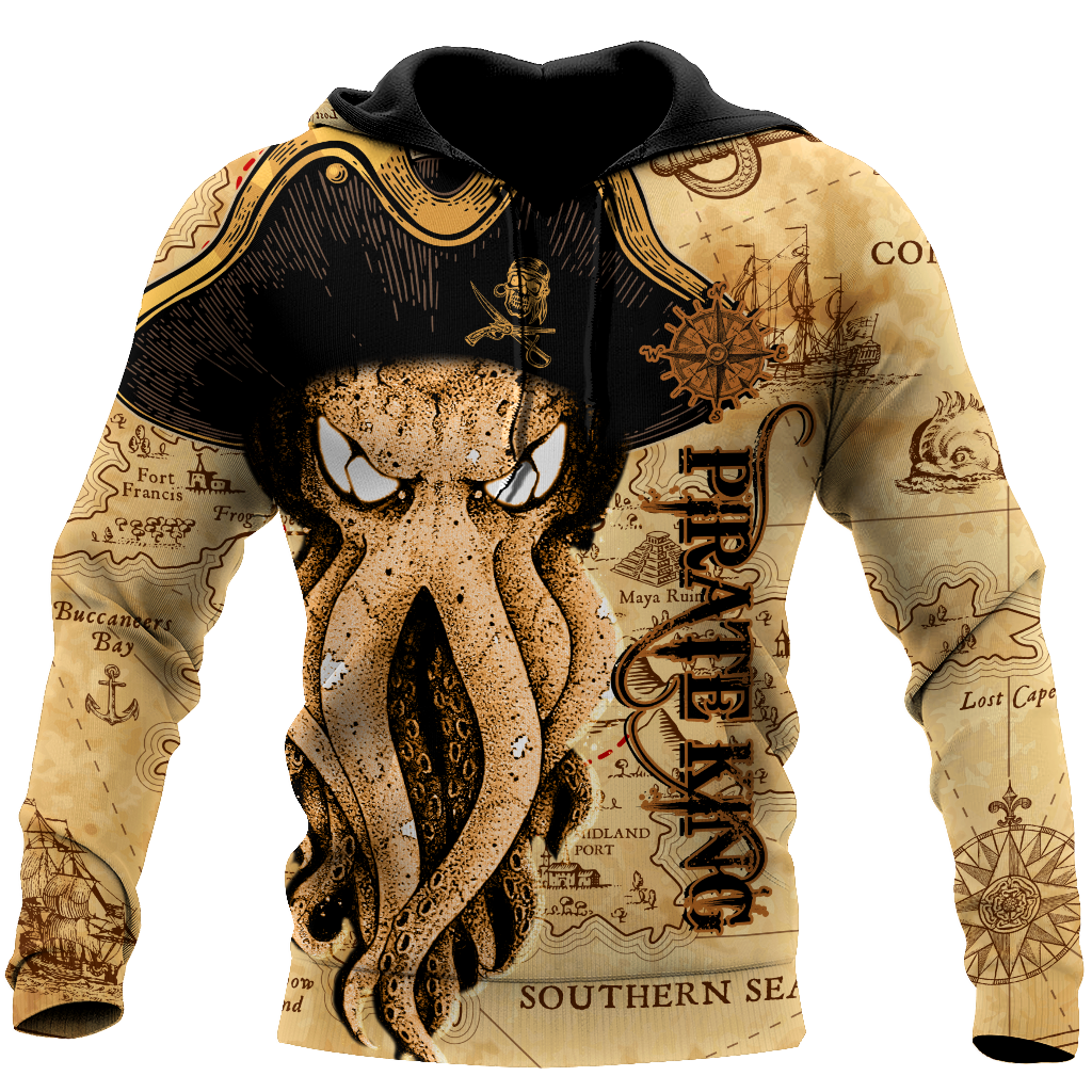 Premium Unisex Hoodie Octopus Pirate King ML