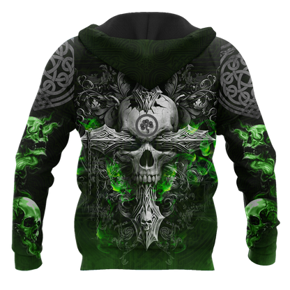Irish Skull 3D All Over Printed Shirts For Men and Women