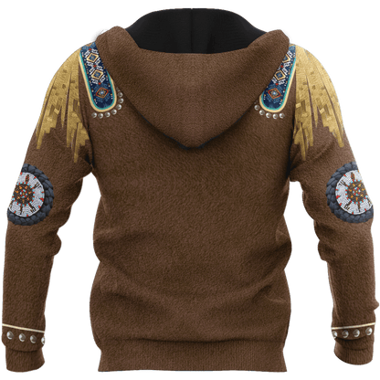 Native Cowboy Jacket No20 Cosplay 3D Over Printed Unisex Deluxe Hoodie ML