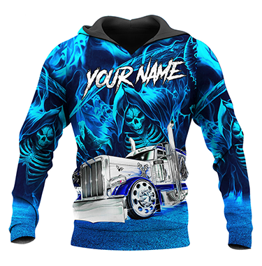 Premium Customized Name 3D All Over Printed Unisex Shirt For Trucker