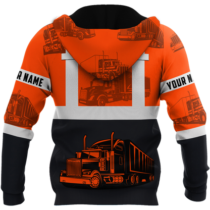 Premium Customized Name 3D All Over Printed Unisex Shirt For Trucker