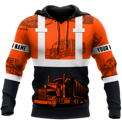 Premium Customized Name 3D All Over Printed Unisex Shirt For Trucker