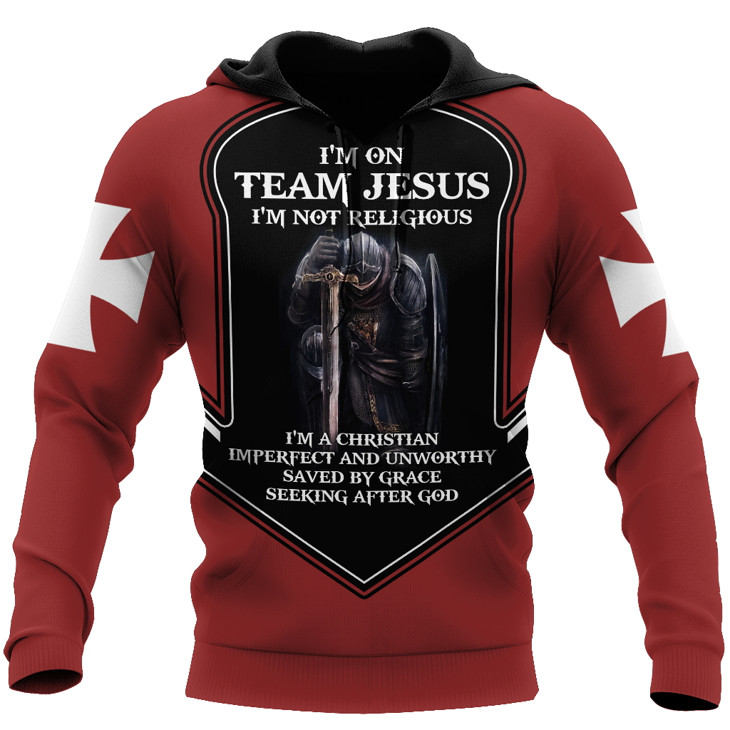 I'm On Team Jesus I'm Not Religious 3D Printed Combo Hoodie + Sweatpant For Winter