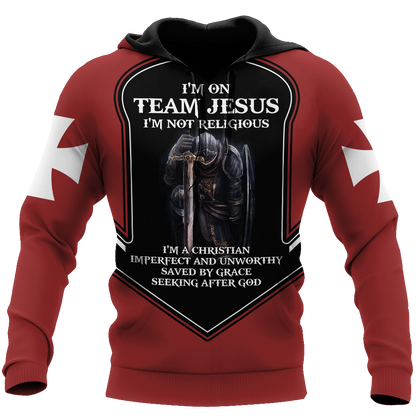 I'm On Team Jesus I'm Not Religious 3D Printed Combo Hoodie + Sweatpant For Winter