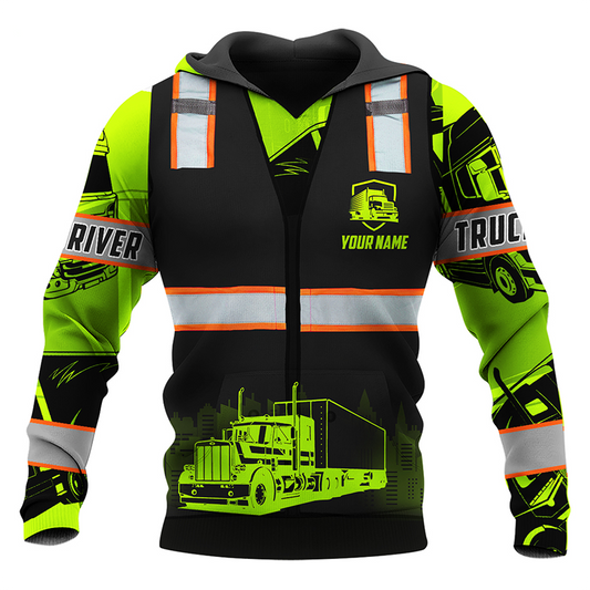 Premium Customized Name 3D All Over Printed Unisex Shirt For Trucker