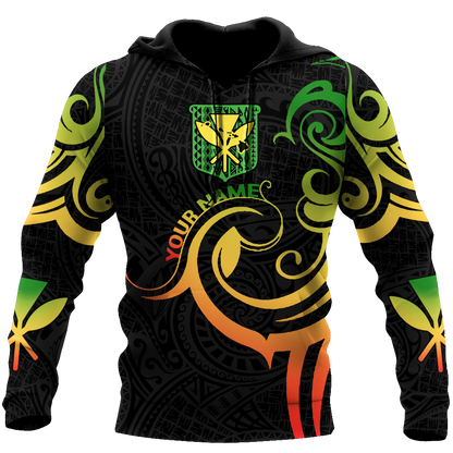 Polynesian Kanaka Hawaii Peronalized Name 3D Unisex Hoodie