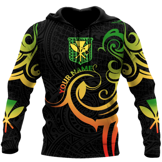 Polynesian Kanaka Hawaii Peronalized Name 3D Unisex Hoodie