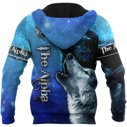The Alpha Wolf 3D All Over Printed Unisex Deluxe Hoodie ML