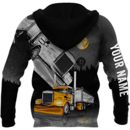 Premium Customized Name 3D All Over Printed Unisex Shirt For Trucker