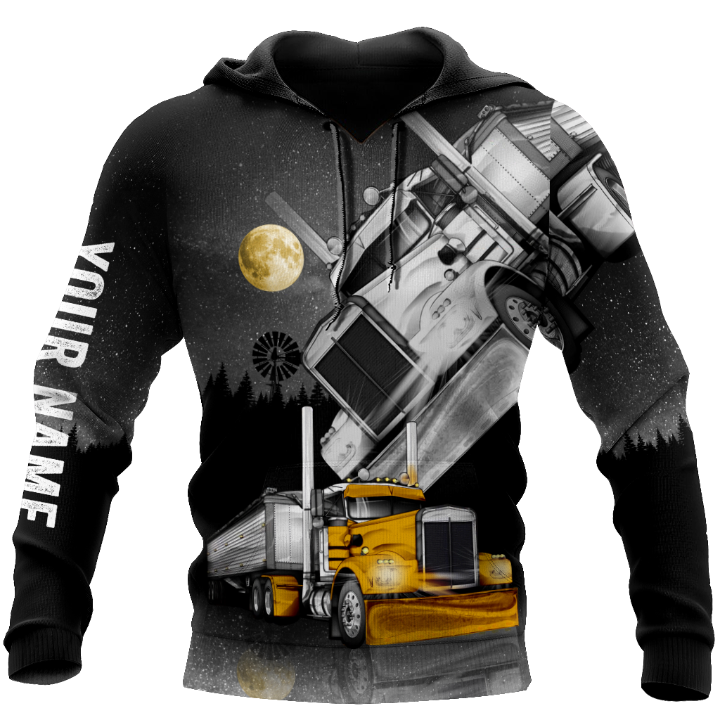 Premium Customized Name 3D All Over Printed Unisex Shirt For Trucker