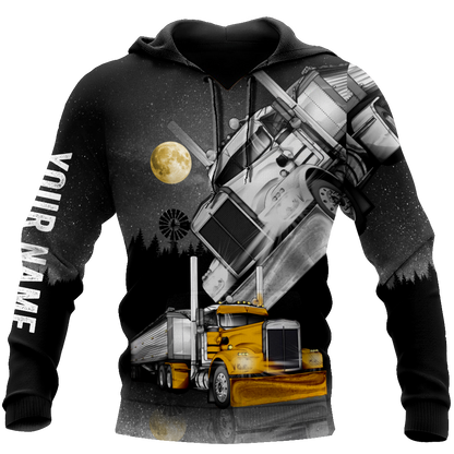 Premium Customized Name 3D All Over Printed Unisex Shirt For Trucker