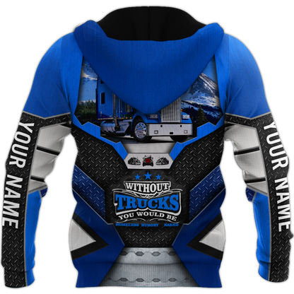 Premium Customized Name 3D All Over Printed Unisex Shirt For Trucker