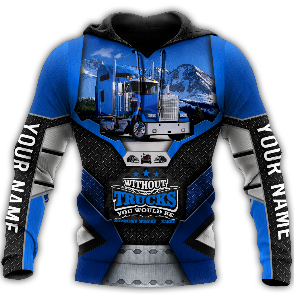 Premium Customized Name 3D All Over Printed Unisex Shirt For Trucker