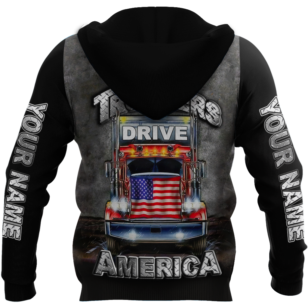 Premium Customized Name 3D All Over Printed Unisex Shirt For Trucker