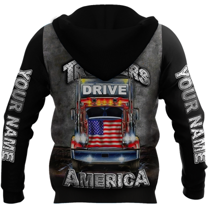 Premium Customized Name 3D All Over Printed Unisex Shirt For Trucker
