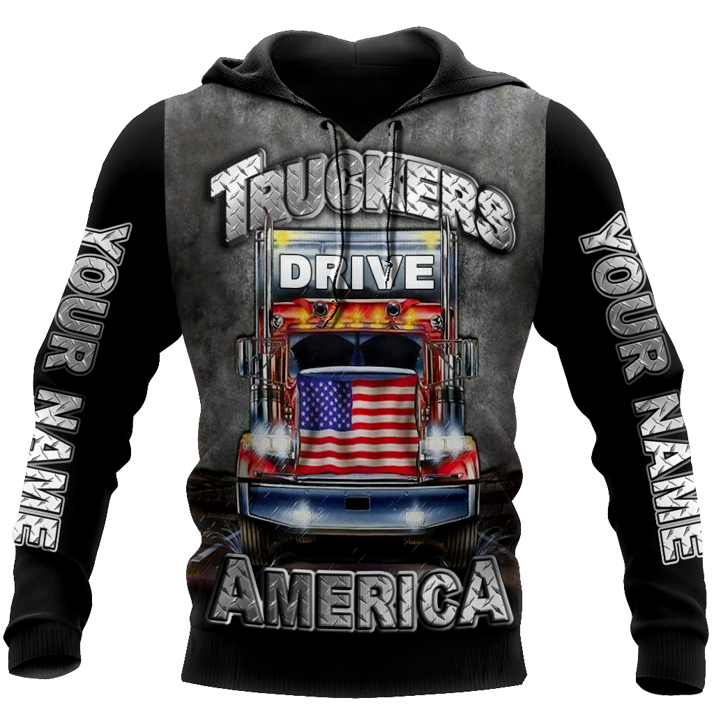 Premium Customized Name 3D All Over Printed Unisex Shirt For Trucker