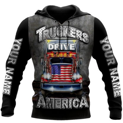 Premium Customized Name 3D All Over Printed Unisex Shirt For Trucker
