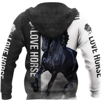 Personalized Friesian Horse 3D All Over Printed Unisex Shirts