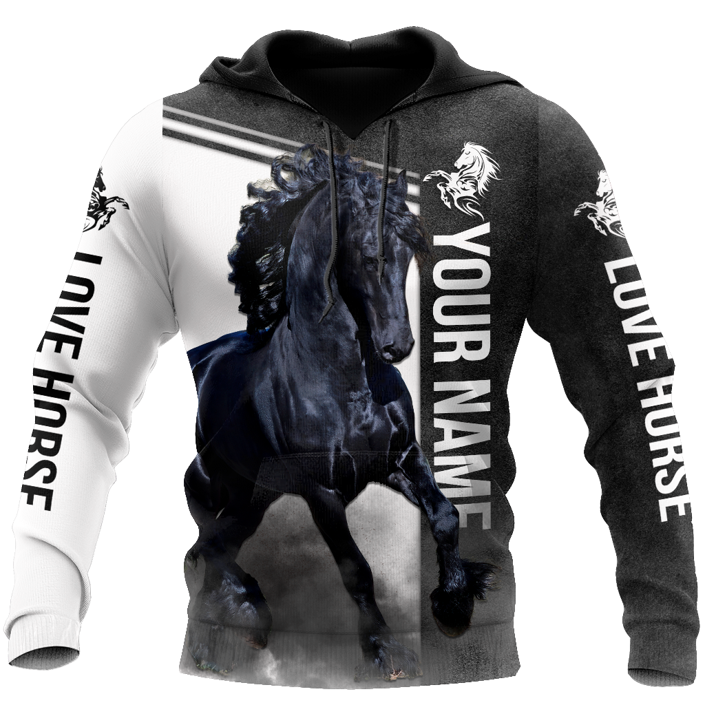 Personalized Friesian Horse 3D All Over Printed Unisex Shirts