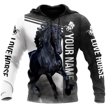 Personalized Friesian Horse 3D All Over Printed Unisex Shirts