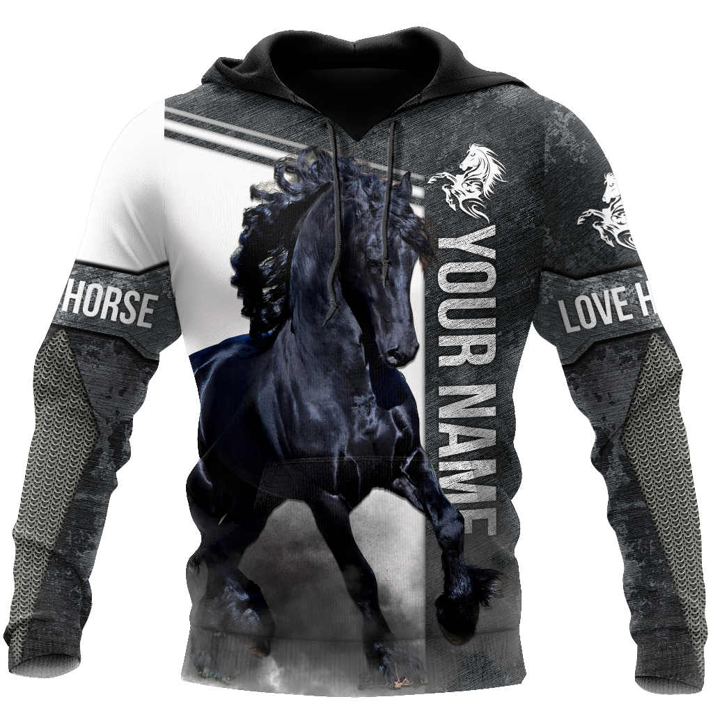 Personalized Friesian Horse 3D All Over Printed Unisex Shirts