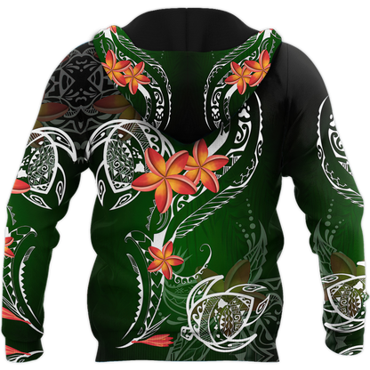 Amazing Polynesian Frangipani And Tattoo Hawaii Style Unisex Deluxe Hoodie ML