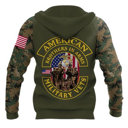 Custom name US Marine Corps Veteran Brothers in arms 3D print shirts