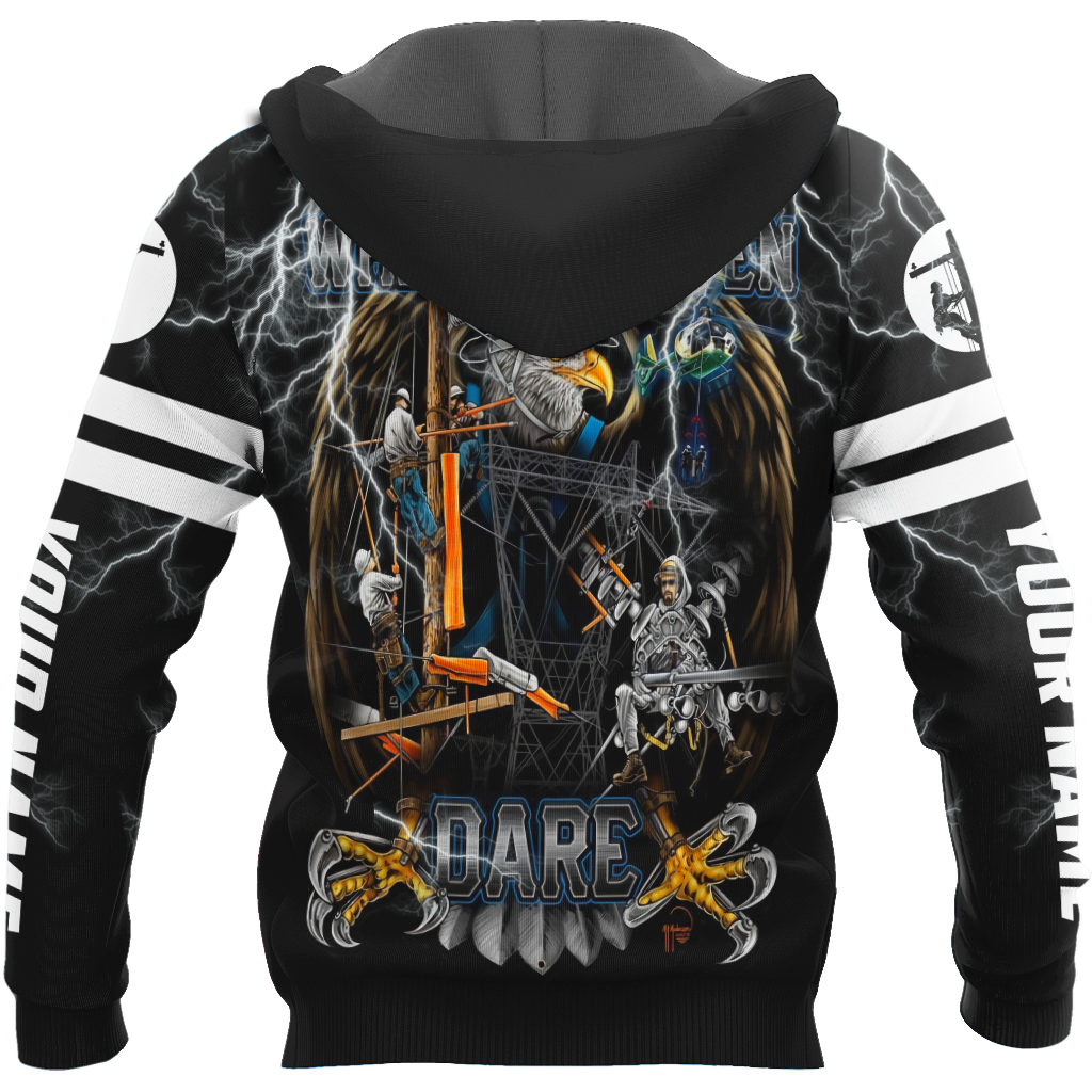 Premium Personalized 3D Printed Lineman Shirts Where Few Men Dare MEI