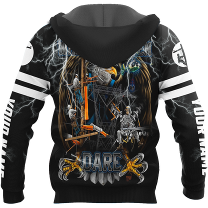 Premium Personalized 3D Printed Lineman Shirts Where Few Men Dare MEI