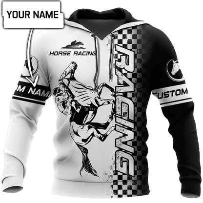 Personalized Name Horse Racing Black 3D All Over Printed Unisex Shirts DD24042102