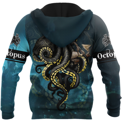 Premium Unisex Hoodie Kraken Octopus King of The Seven Seas ML