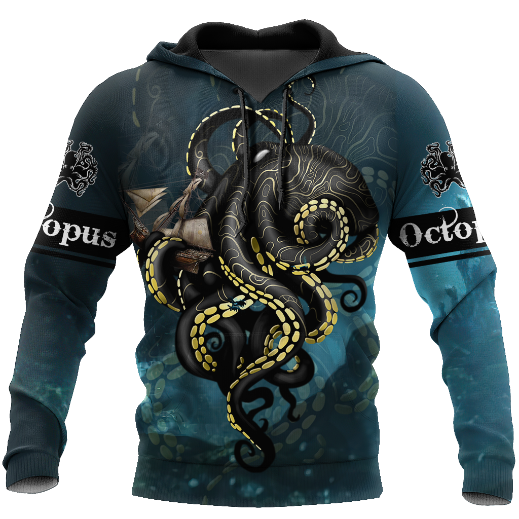 Premium Unisex Hoodie Kraken Octopus King of The Seven Seas ML