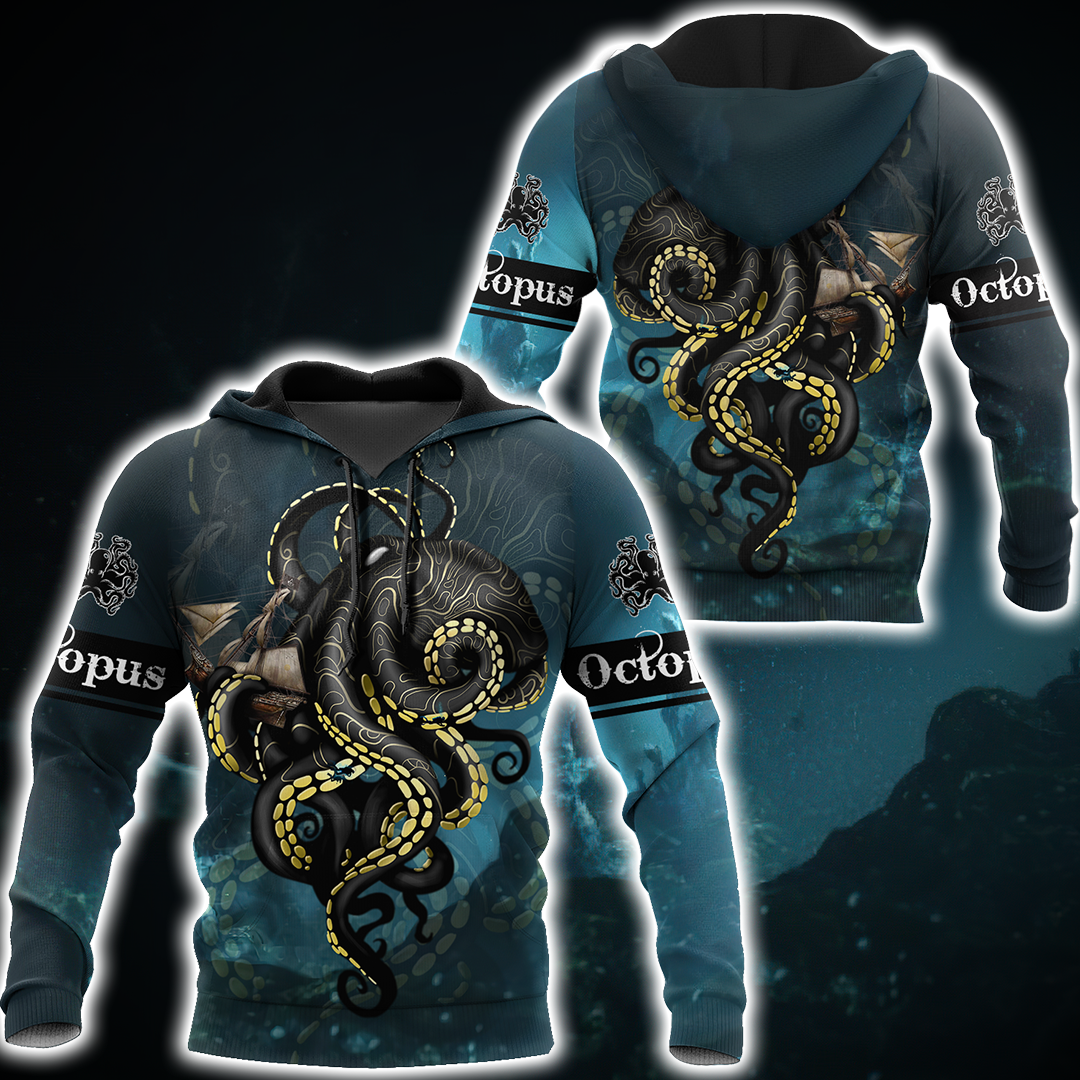 Premium Unisex Hoodie Kraken Octopus King of The Seven Seas ML