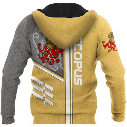 Premium Unisex Hoodie Octopus Driver Helmet ML
