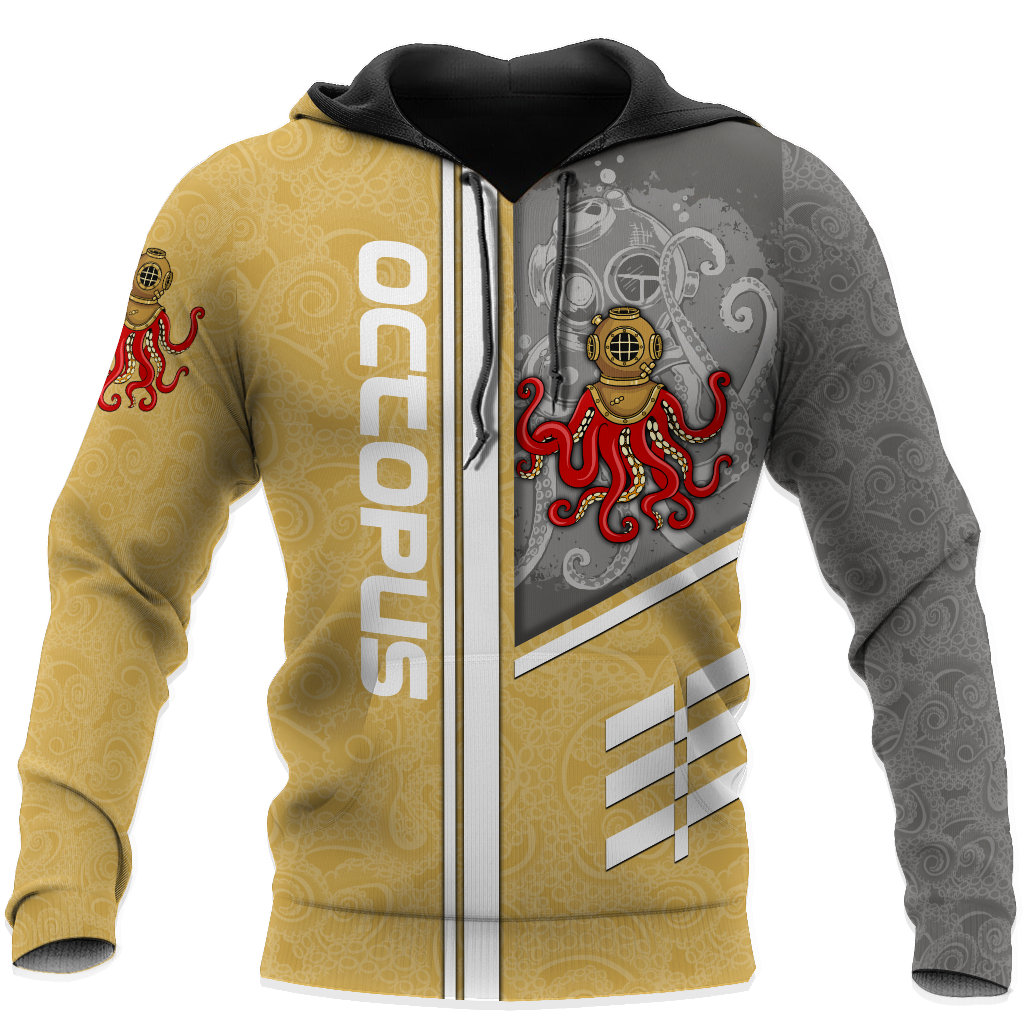Premium Unisex Hoodie Octopus Driver Helmet ML