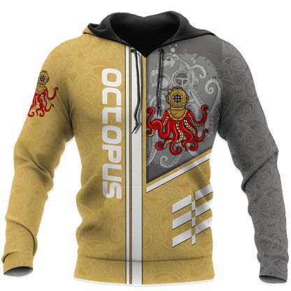 Premium Unisex Hoodie Octopus Driver Helmet ML