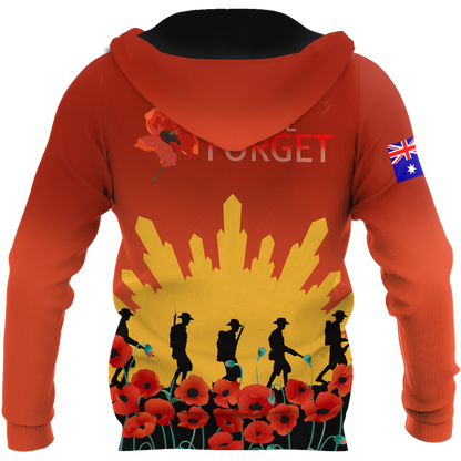 Premium Unisex Hoodie Remember Anzac Day ML PD25022101