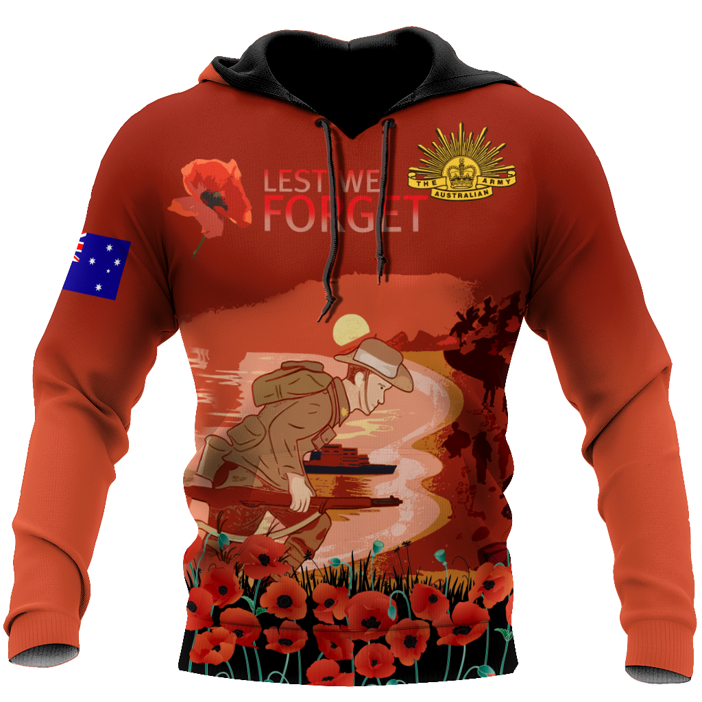 Premium Unisex Hoodie Remember Anzac Day ML PD25022101