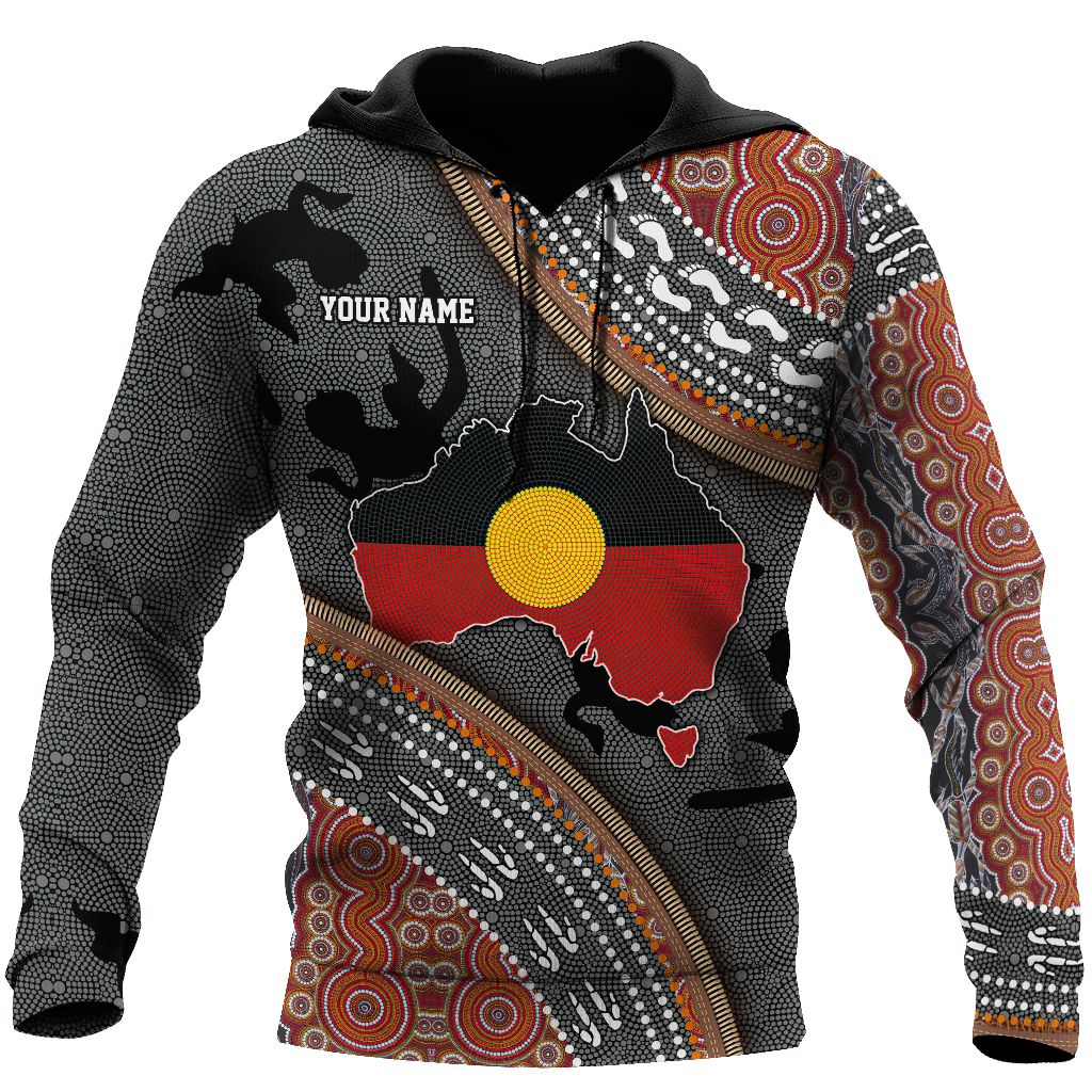 Custom name Aboriginal dots Zip pattern 3D design printed winter shirts