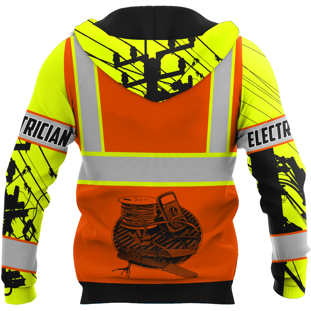 Electrician And Lineman Personalized Safety 3D All Over Printed Premium Unisex Hoodie