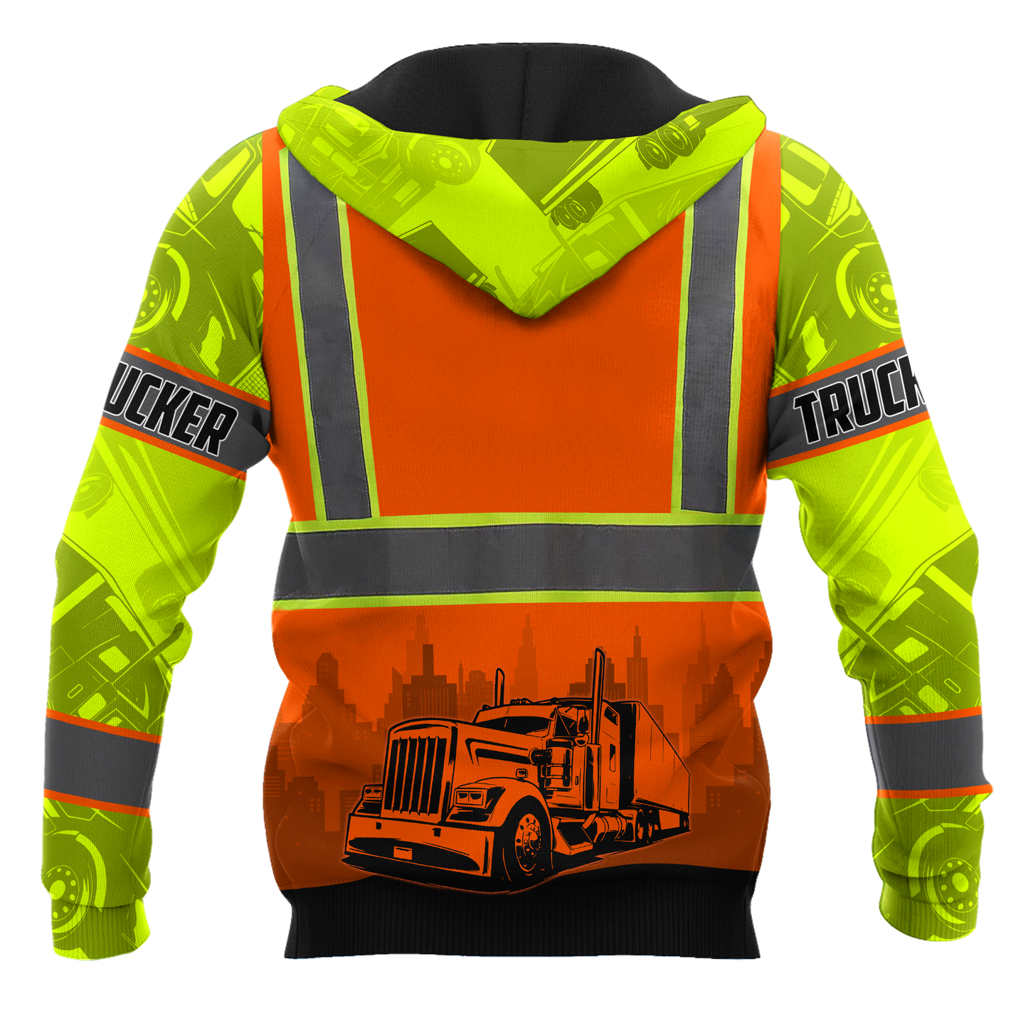 Persionalized Hoodie Trucker Safety 3D All Over Printed Shirts
