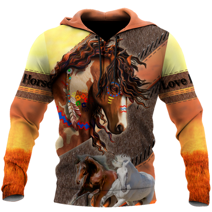 Love Horse 3D All Over Printed Hoodie For Men And Women HHT25112003CL