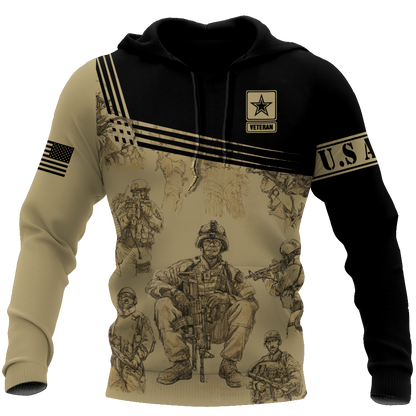 US Army Veteran 3D All Over Printed Unisex Shirts