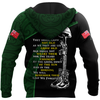 The ode Australia and Kiwi Veteran green 3D print shirts