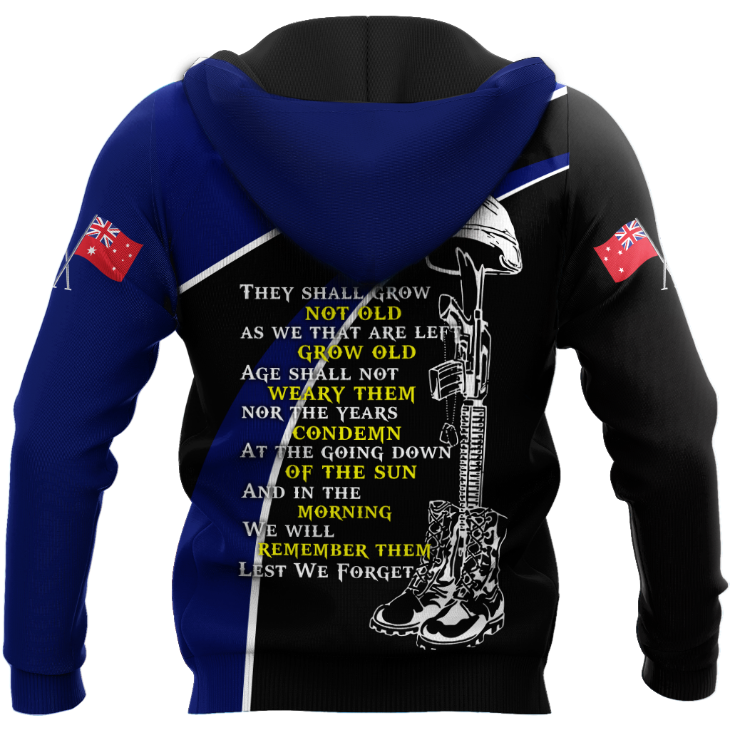 The ode fern-wattle Australia and Kiwi Veteran blue 3D print shirts