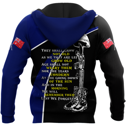 The ode fern-wattle Australia and Kiwi Veteran blue 3D print shirts